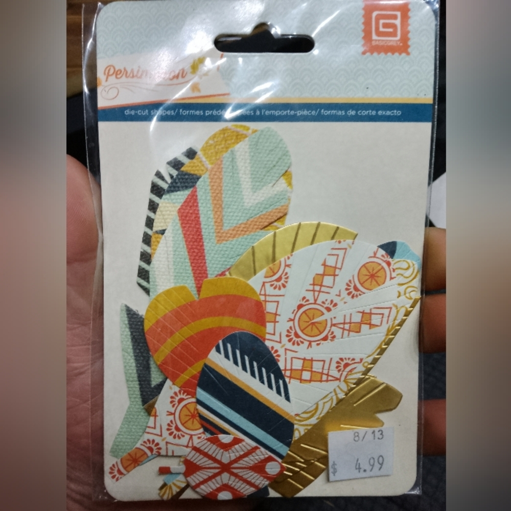 🍂 RARE BasicGrey Persimmon Die-Cut Shapes - NEW Sealed 2013